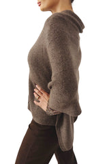 Brown cashmere shawl close up