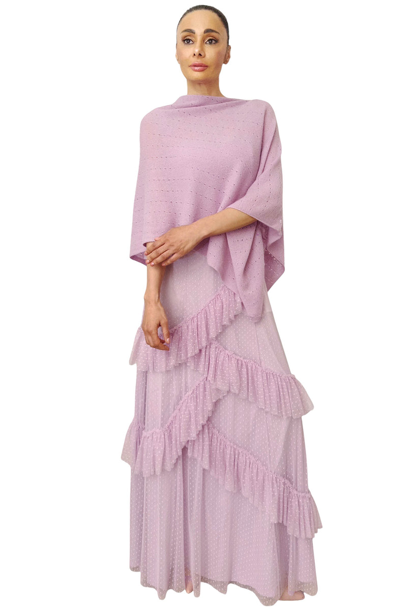 Cashmere poncho lilac