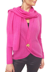 Cashmere poncho rose pink unbutton and wear as scarf