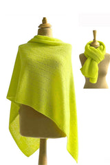 Shawl for wedding guest - Neon yellow green