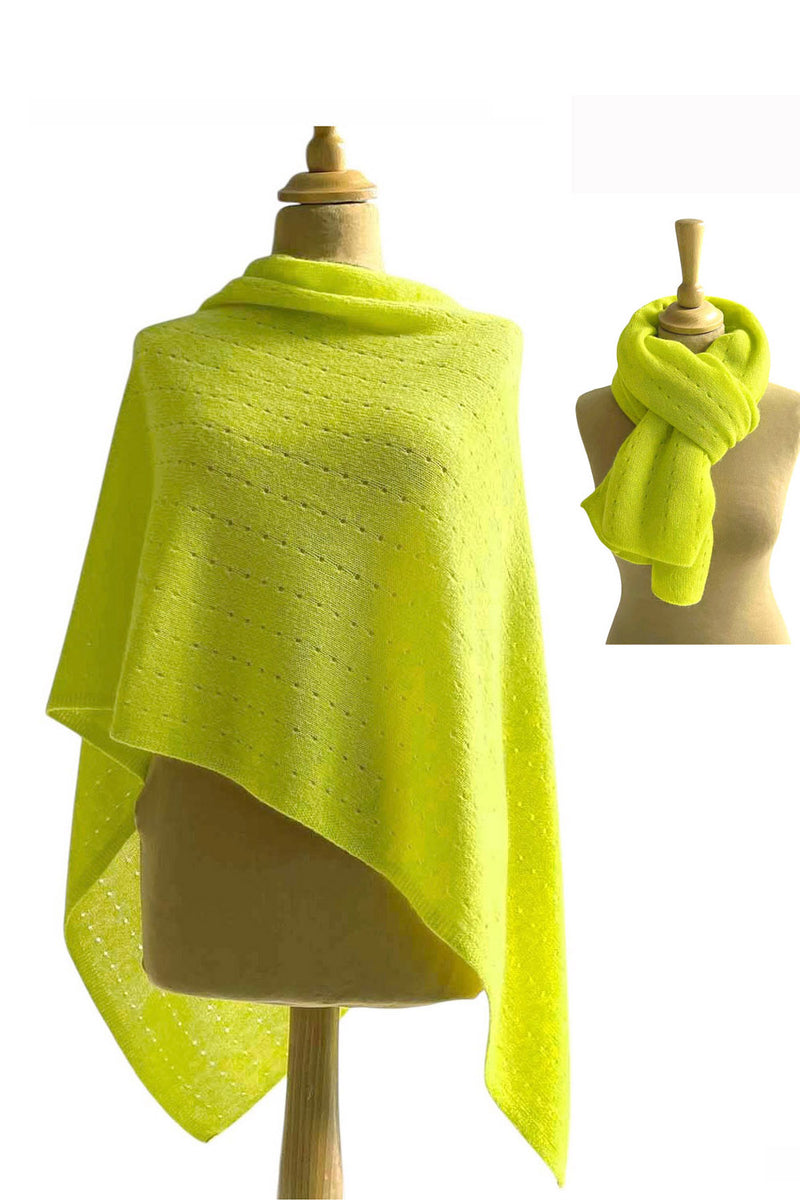 Shawl for wedding guest - Neon yellow green