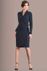 Cashmere wrap dress navy - Bespoke order