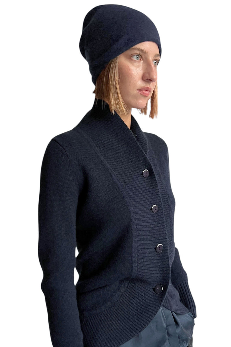 Cashmere beanie navy UK