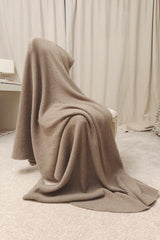 Cashmere blanket in dark beige