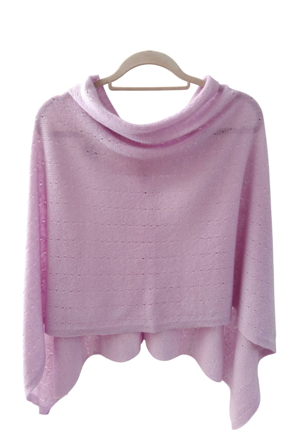 Lilac cashmere poncho