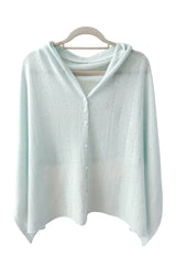 Pale green cashmere poncho