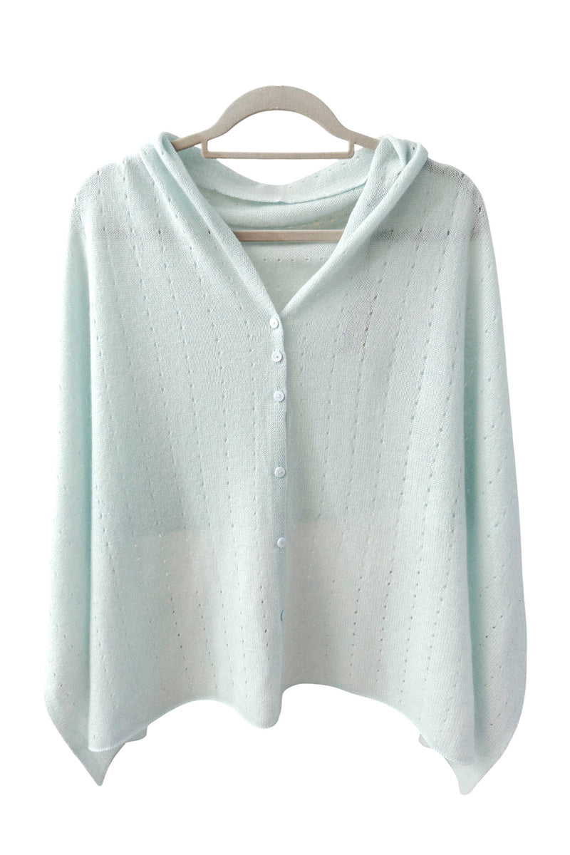 Pale green cashmere poncho