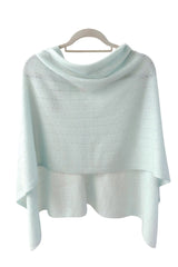 Pale aqua cashmere poncho