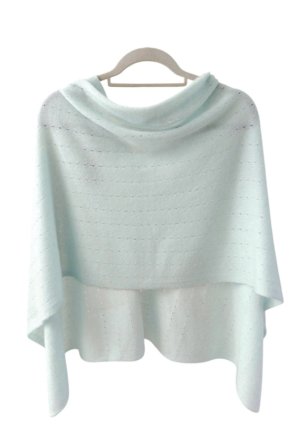 Pale aqua cashmere poncho