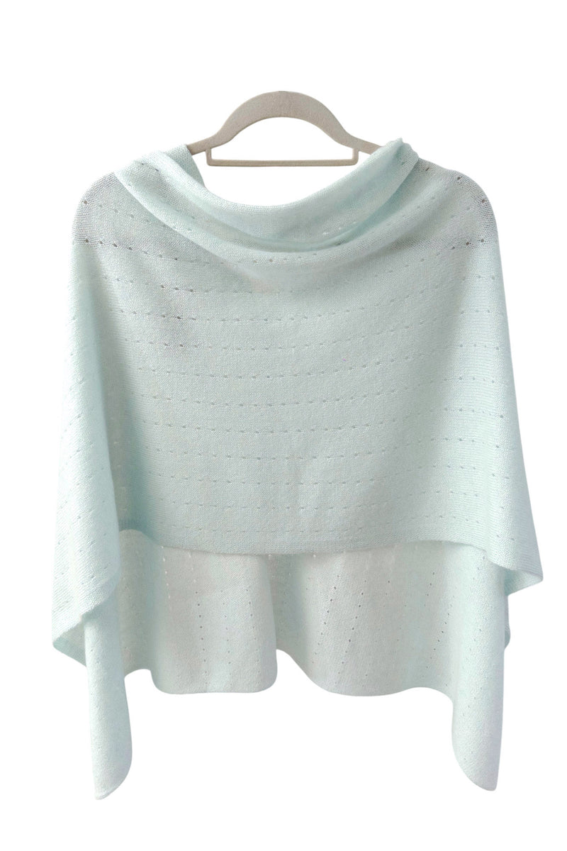 Pale aqua cashmere poncho