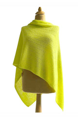 Cashmere poncho multiway - Neon yellow green