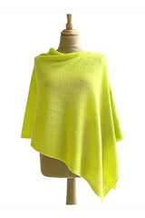 Neon yellow green cashmere poncho