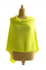 Cashmere poncho wrap - Neon yellow green