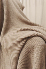 Cashmere throw in dark beige