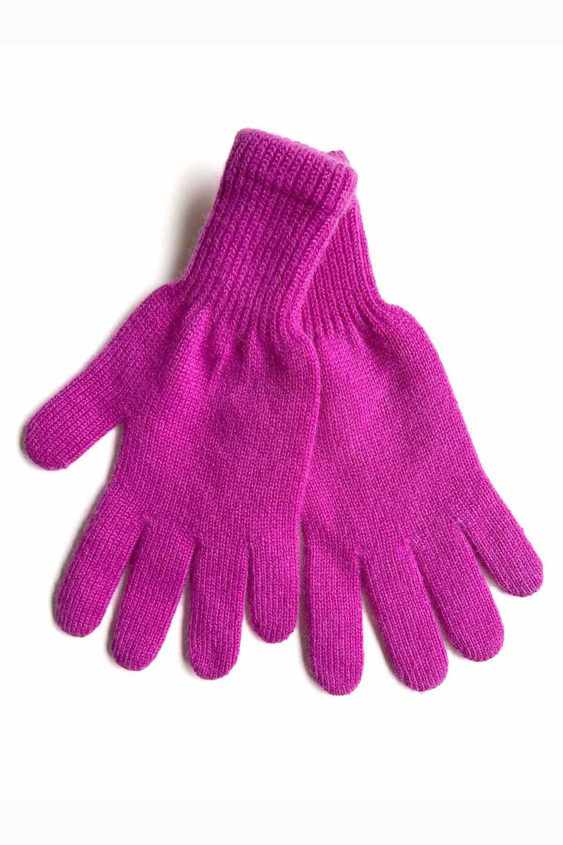 Hot pink cashmere gloves