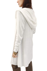 Long cashmere cardigan white