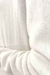 Long white cashmere cardigan - Hooded