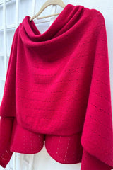 Maroon red cashmere Travel wrap