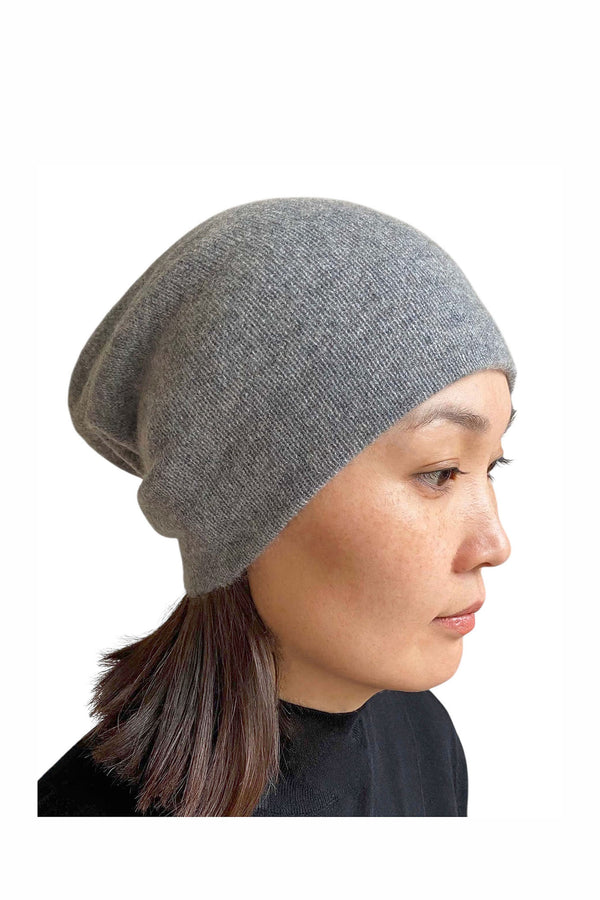 Grey cashmere beanie UK