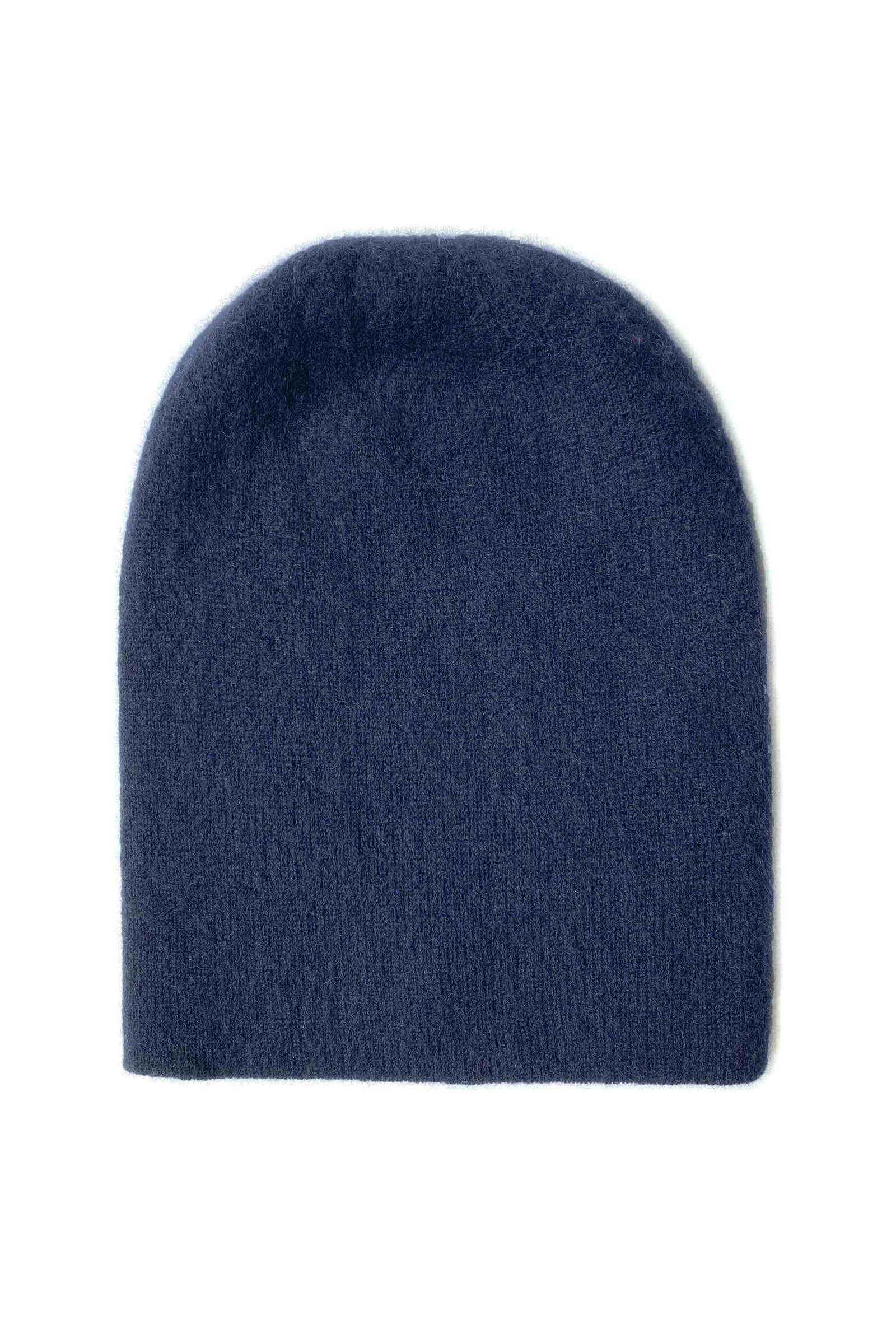 Barneys of New York Navy Blue Cashmere Beanie 100% Cashmere Beanie Winter Hat Navy Blue main image 3
