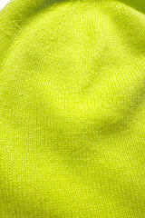 Neon yellow green cashmere beanie hat