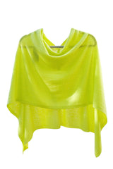 Neon yellow green cashmere poncho wrap