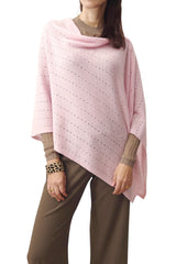 Pale pink cashmere poncho Multiway SEMON Cashmere