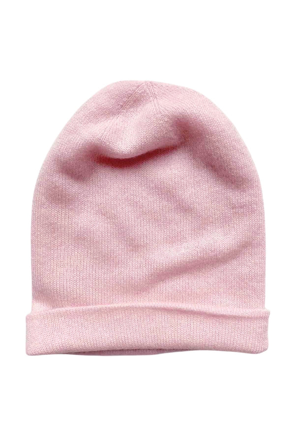 Pale pink cashmere beanie UK