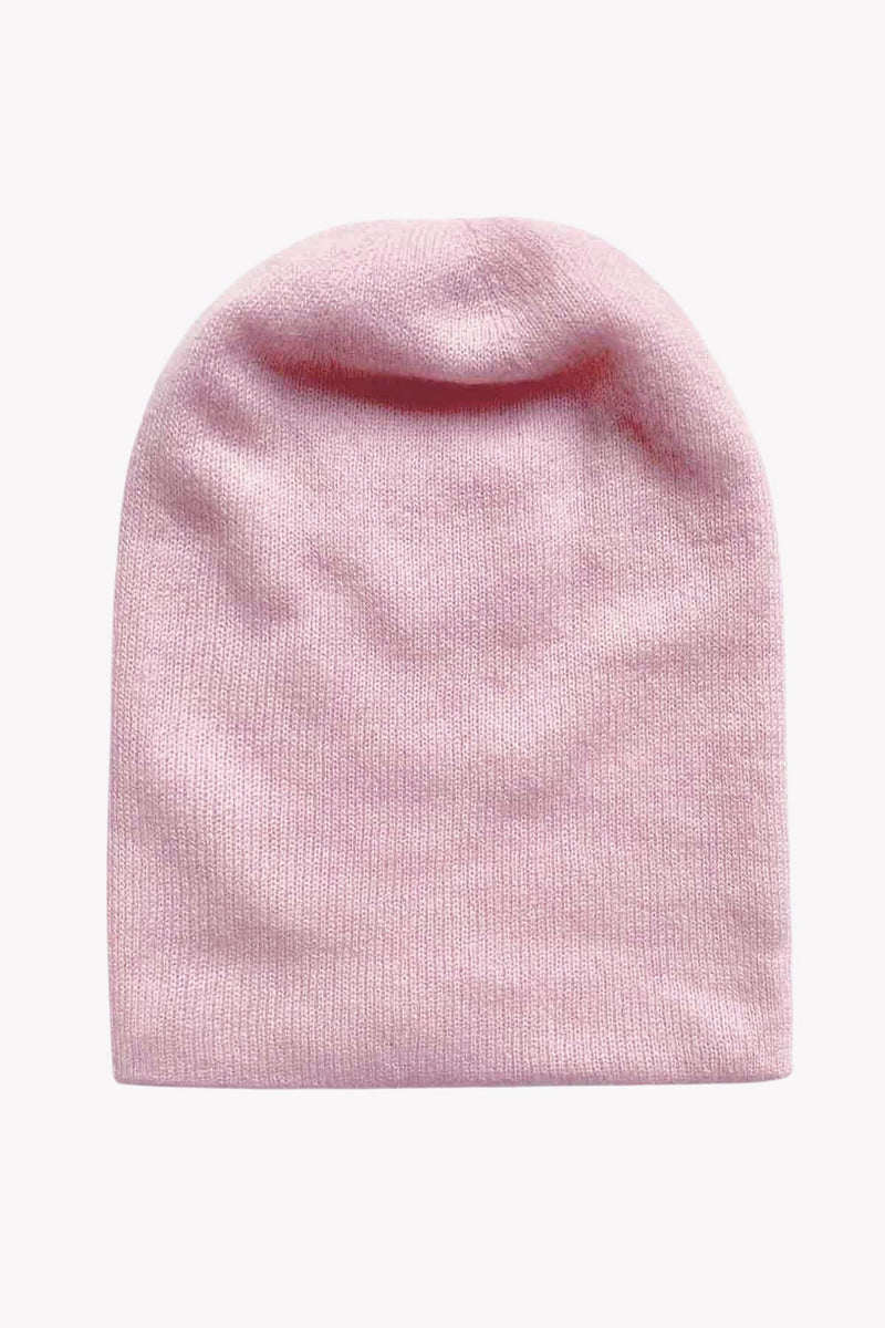 Pale pink cashmere hat women