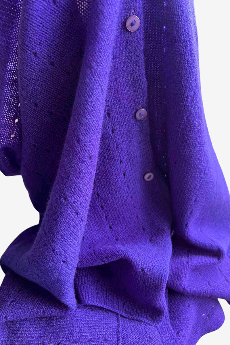 Purple cashmere poncho