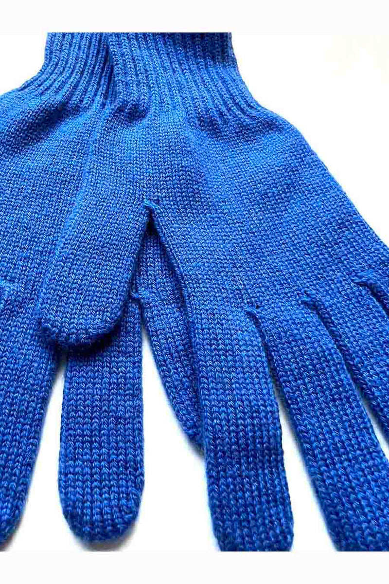 Royal blue pure cashmere gloves