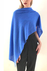 Blue cashmere poncho