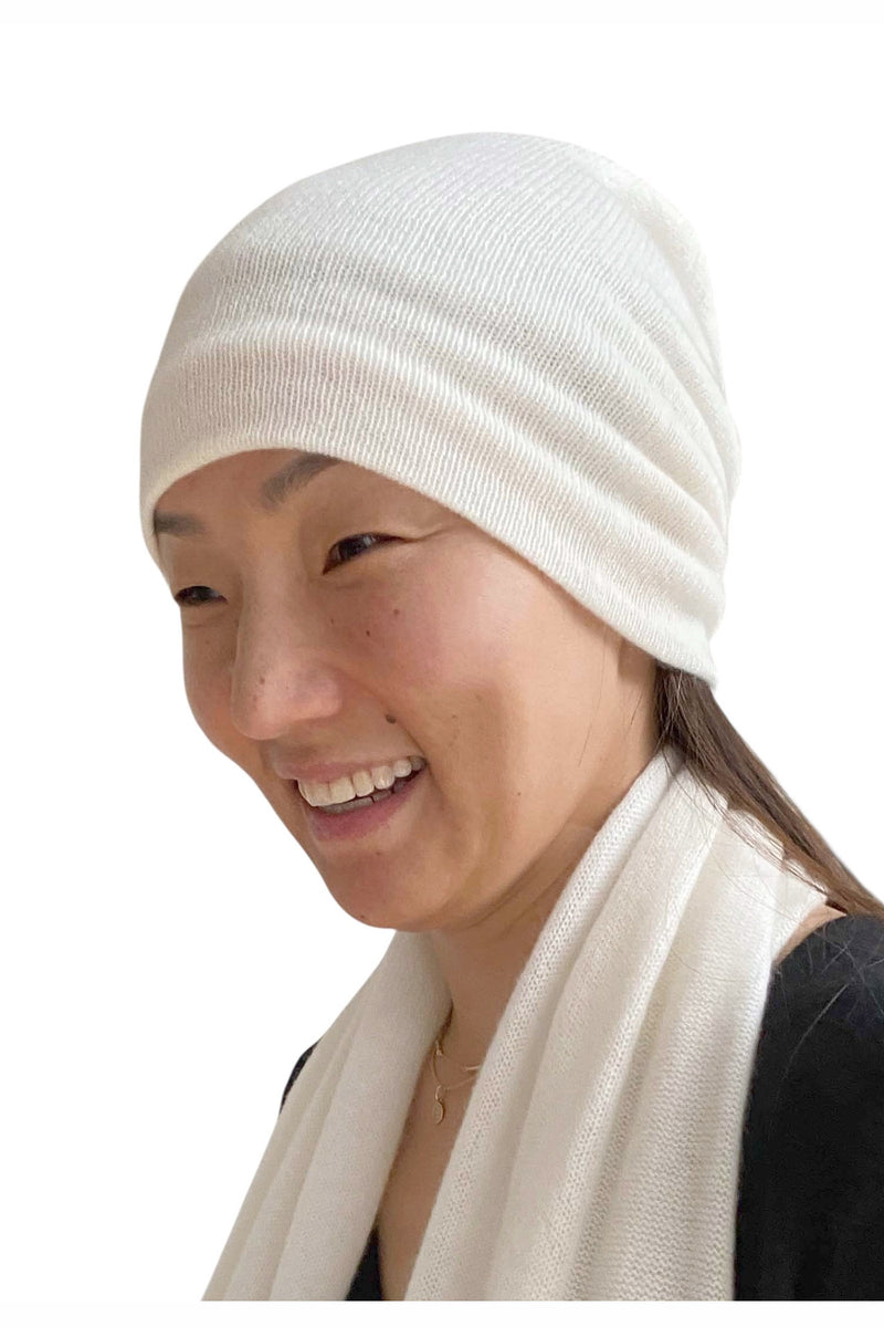 White cashmere hat women UK