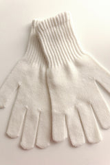 White cashmere gloves