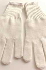 White cashmere gloves