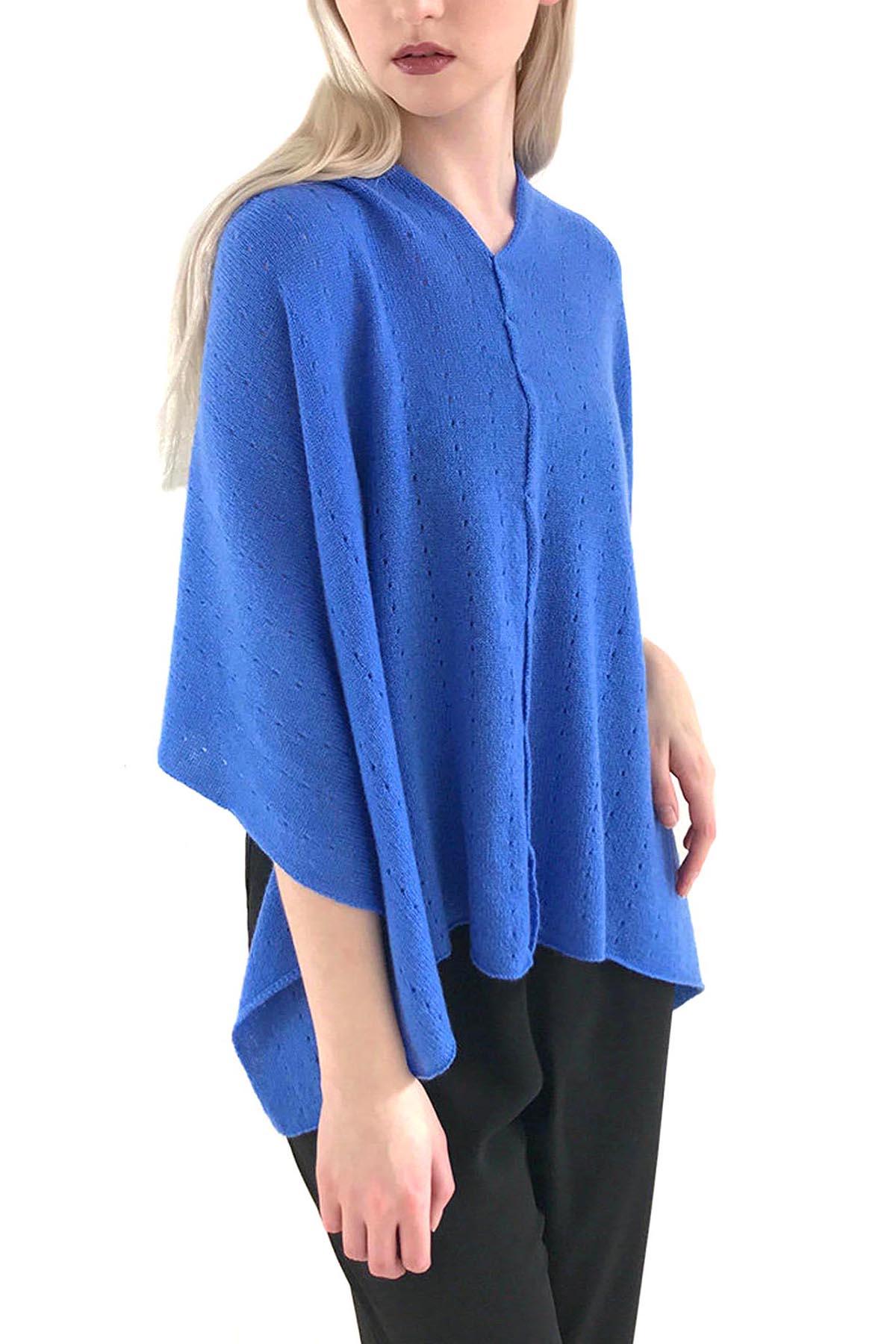 Cornflower blue Cashmere Poncho Wrap