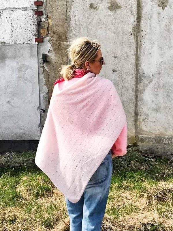 Pale pink Cashmere Poncho Wrap